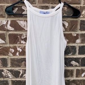 White Ribbed Tank Top